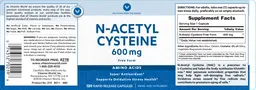 Label for N-Acetyl Cysteine 600 mg Free Form