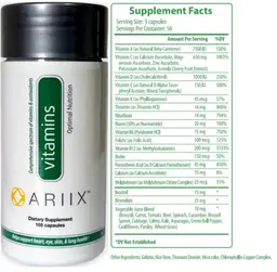 Label for Vitamins