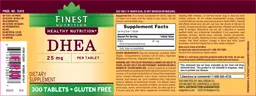 Label for DHEA 25 mg