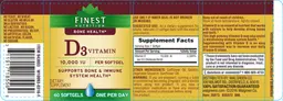 Label for D3 Vitamin 10,000 IU