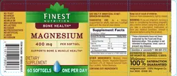 Label for Magnesium 400 mg