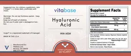Label for Hyaluronic Acid With MSM