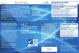 Label for HLC Antibiotic Care