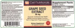 Label for Grape Seed Extract 50 mg
