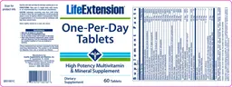 Label for One-Per-Day Tablets