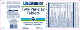 Label for Two-Per-Day Tablets