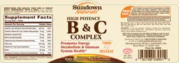Label for High Potency B & C Complex