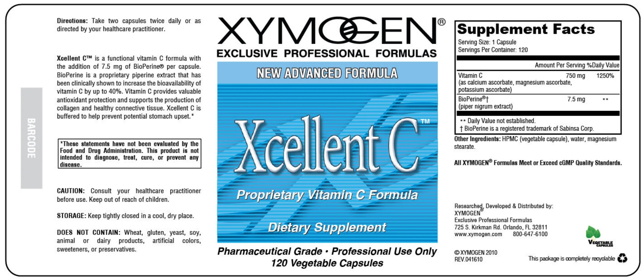 Label for Xcellent C