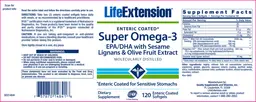 Label for Super Omega-3 EPA/DHA With Sesame Lignans & Olive Fruit Extract