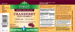 Label for Cranberry Plus Vitamin C 4200 mg