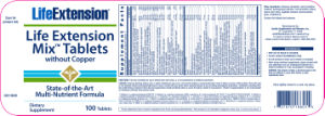 Life Extension Mix Tablets Without Coppe