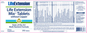 Life Extension Mix Tablets Without Coppe