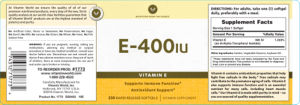Label for E-400 IU