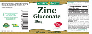 Zinc Gluconate 10 mg