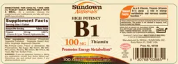 High Potency B1 100 mg