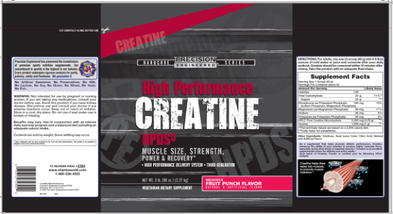 Label for High Performance Creatine HPDS3