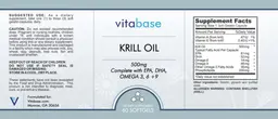 Label for Krill Oil 500 mg