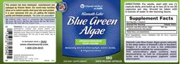 Label for Klamath Lake Blue Green Algae