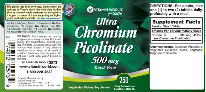 Ultra Chromium Picolinate 500 mcg