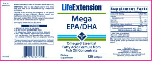 Label for Mega EPA/DHA