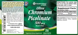 Ultra Chromium Picolinate 500 mcg