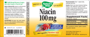 Label for Niacin 100 mg