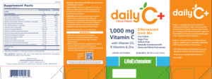 Label for Daily C + Citrus Flavor