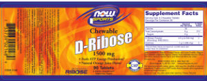 Chewable D-Ribose 1500 mg Natural Orange