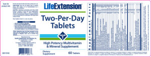 Label for Two-Per-Day Tablets