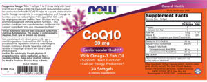 Label for CoQ10 60 mg With Omega-3 Fish Oil