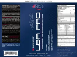 Label for LBA PRO Chocolate Syrup