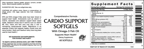 Label for Cardio Support Softgels