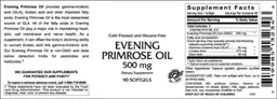 Label for Evening Primrose Oil 500 mg