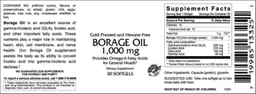 Label for Borage Oil 1,000 mg