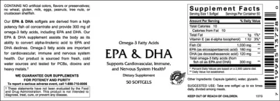 Label for EPA & DHA