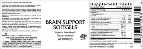 Label for Brain Support Softgels