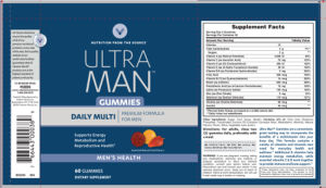 Label for Ultra Man Gummies