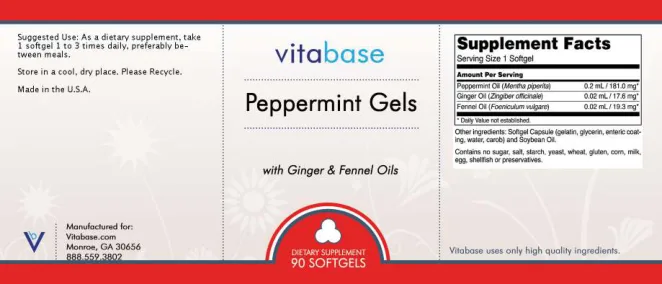 Label for Peppermint Gels