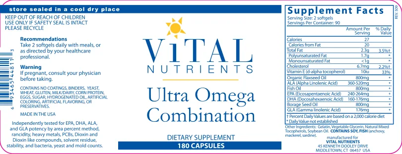 Label for Ultra Omega Combination
