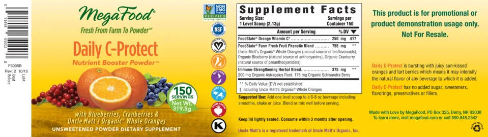 Label for Daily C-Protect