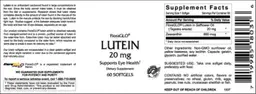 Label for Lutein 20 mg