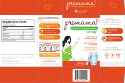 Label for Premama Fertility Unflavored