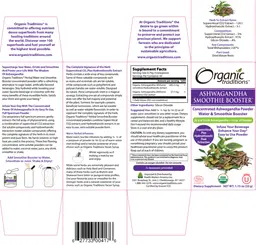 Label for Aswagandha Smoothie Booster