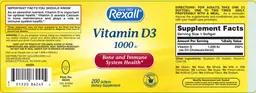 Label for Vitamin D3 1000 IU