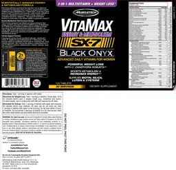 Label for VitaMax Energy & Metabolism SX-7 Black Onyx