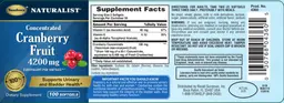Label for Concentrated Cranberry Fruit