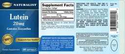 Label for Lutein 20 mg