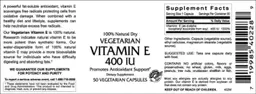 Vegetarian Vitamin E 400 IU