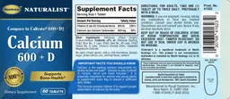 Label for Calcium 600 + D
