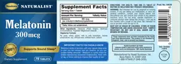 Label for Melatonin 300 mcg